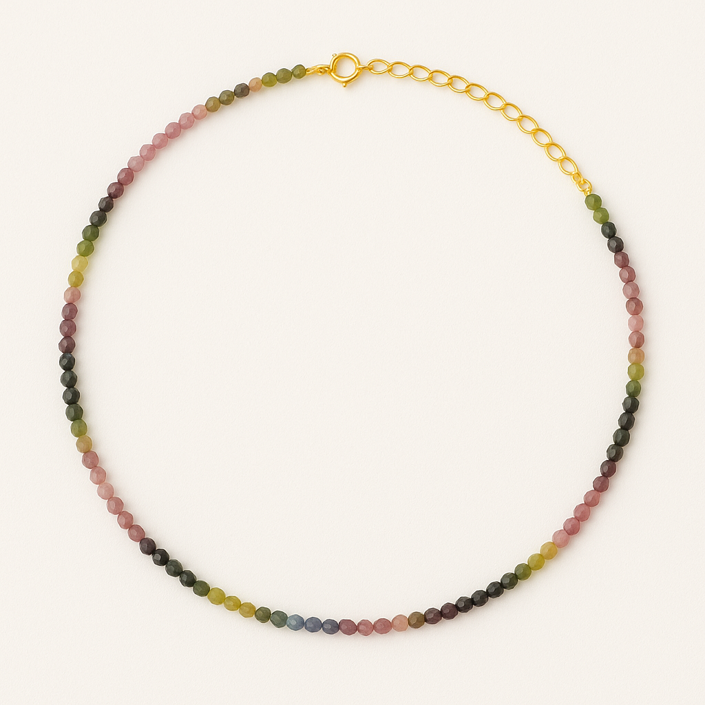 Dainty Tourmaline Beaded Necklace