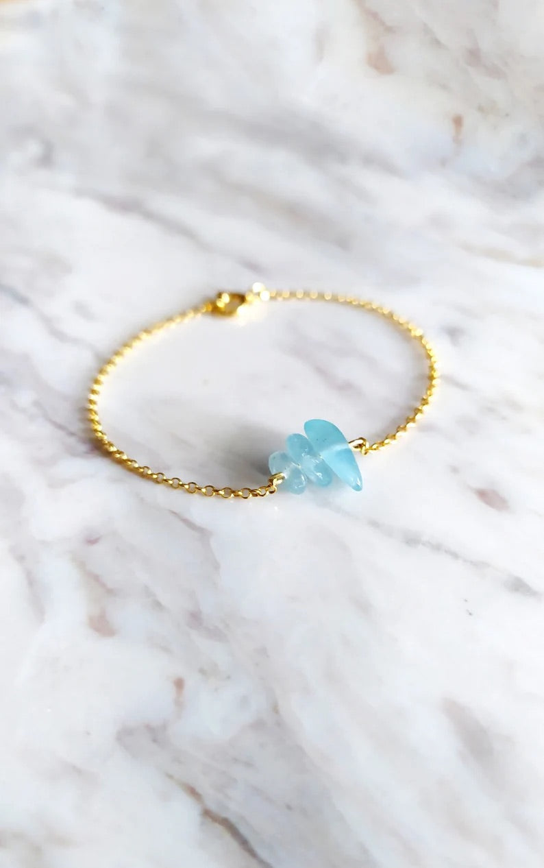 Raw Aquamarine Bracelet