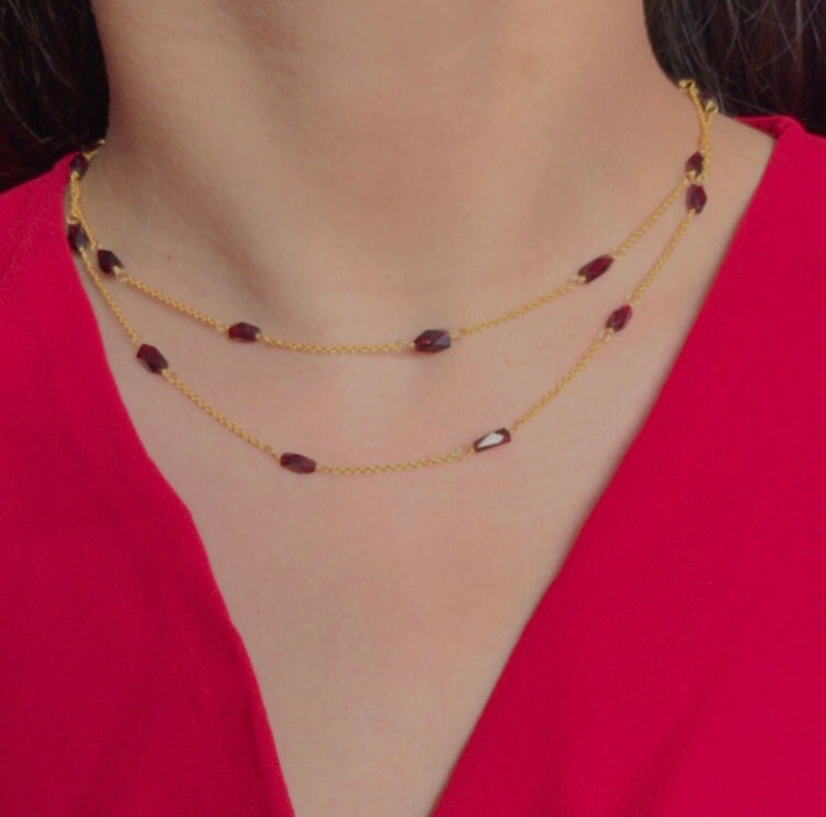 Garnet Layered Necklace