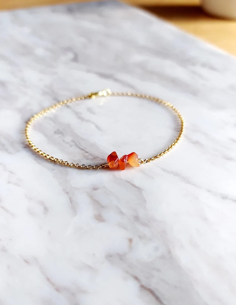 Raw Carnelian Bracelet