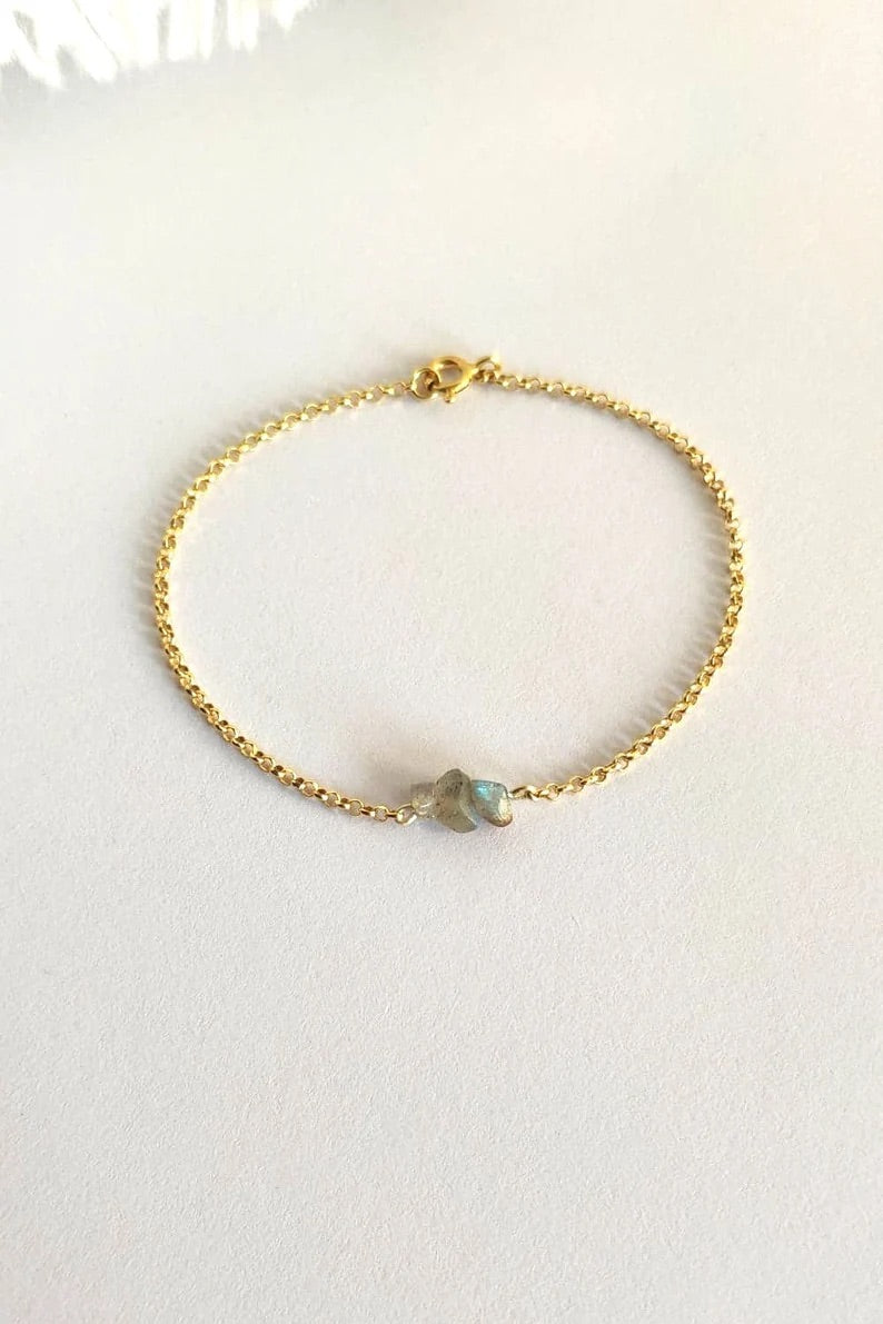 Raw Labradorite Bracelet
