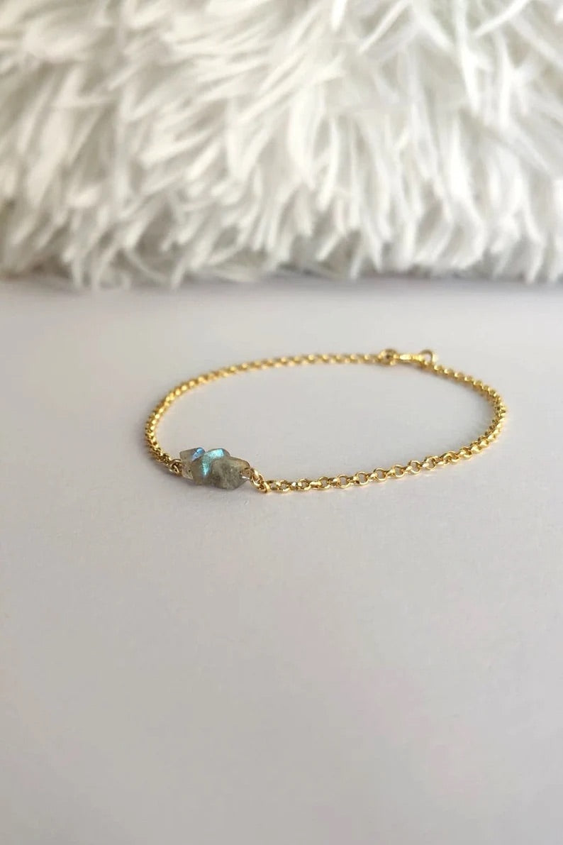 Raw Labradorite Bracelet