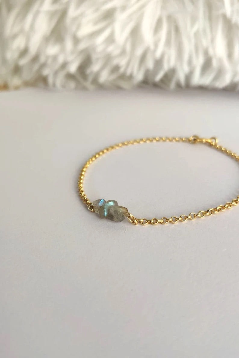 Raw Labradorite Bracelet