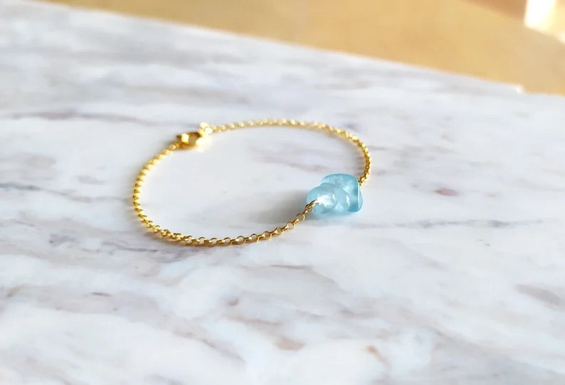 Raw Aquamarine Bracelet