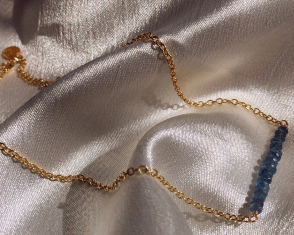 Delicate Sapphire Bar Necklace