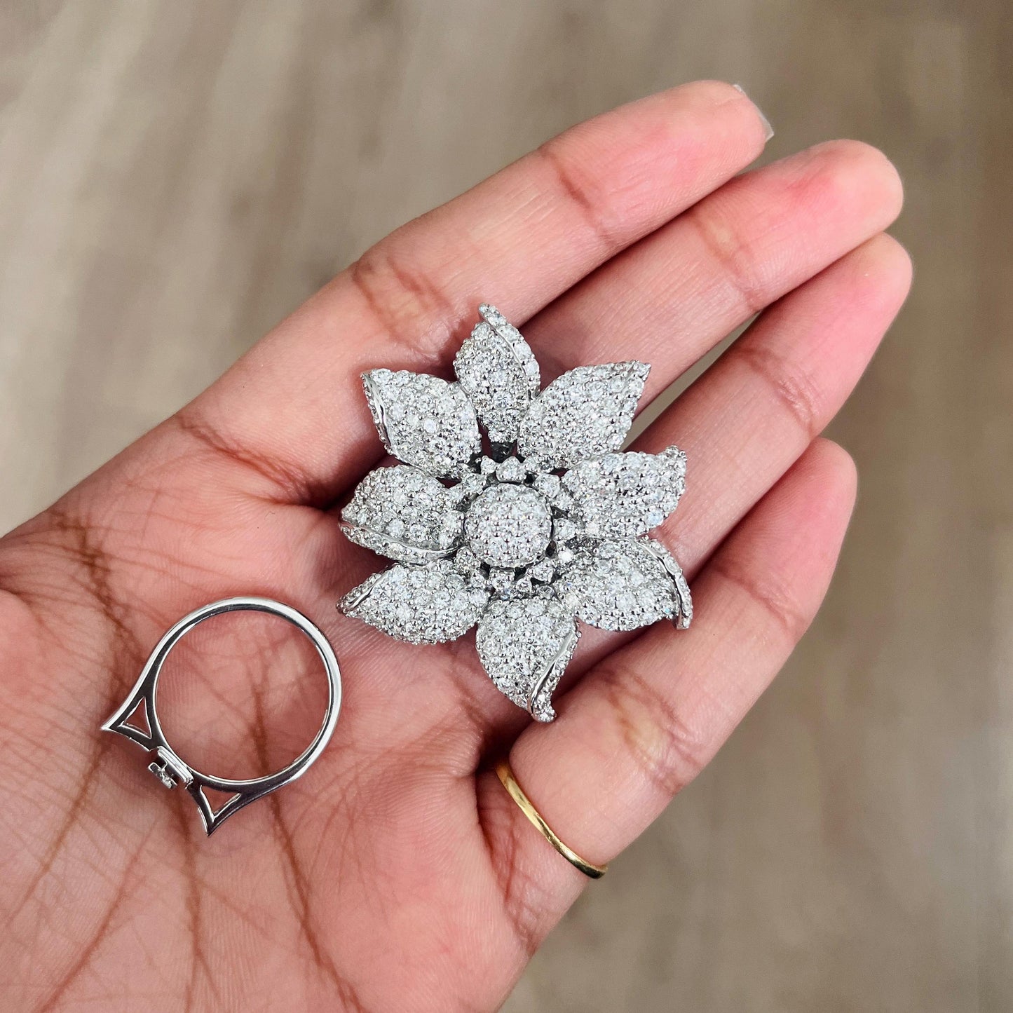 14K Gold Diamond Ring Cum Pendant
