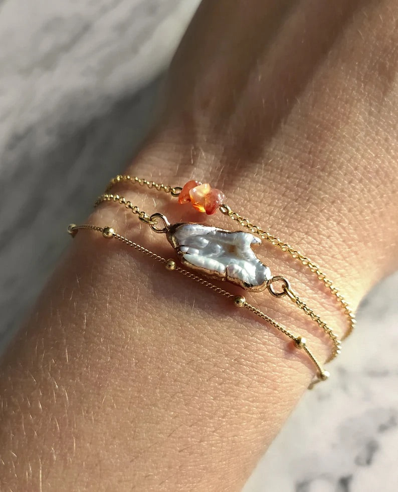 Raw Carnelian Bracelet