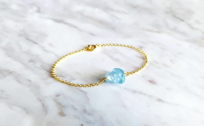 Raw Aquamarine Bracelet