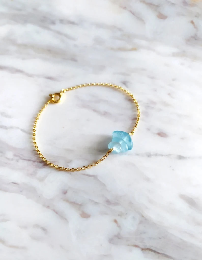 Raw Aquamarine Bracelet