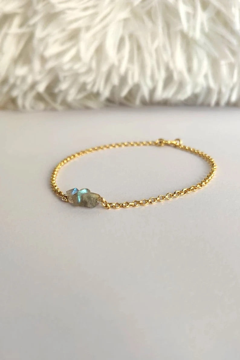 Raw Labradorite Bracelet