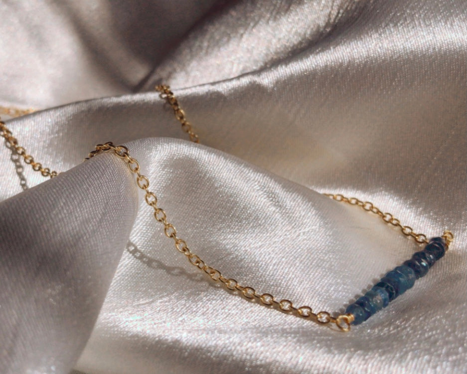 Delicate Sapphire Bar Necklace