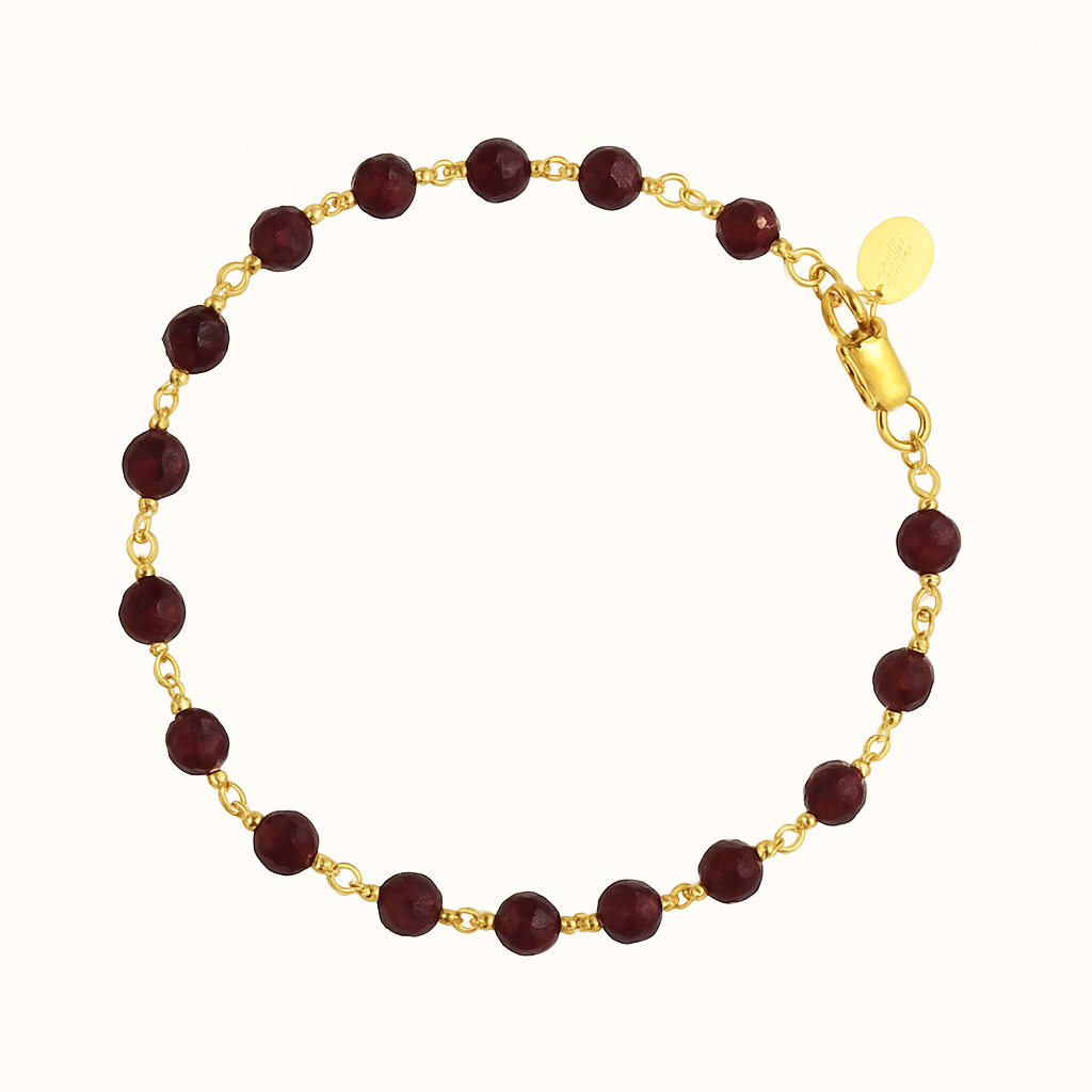 Garnet Link Bracelet