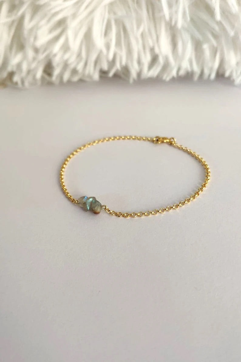 Raw Labradorite Bracelet