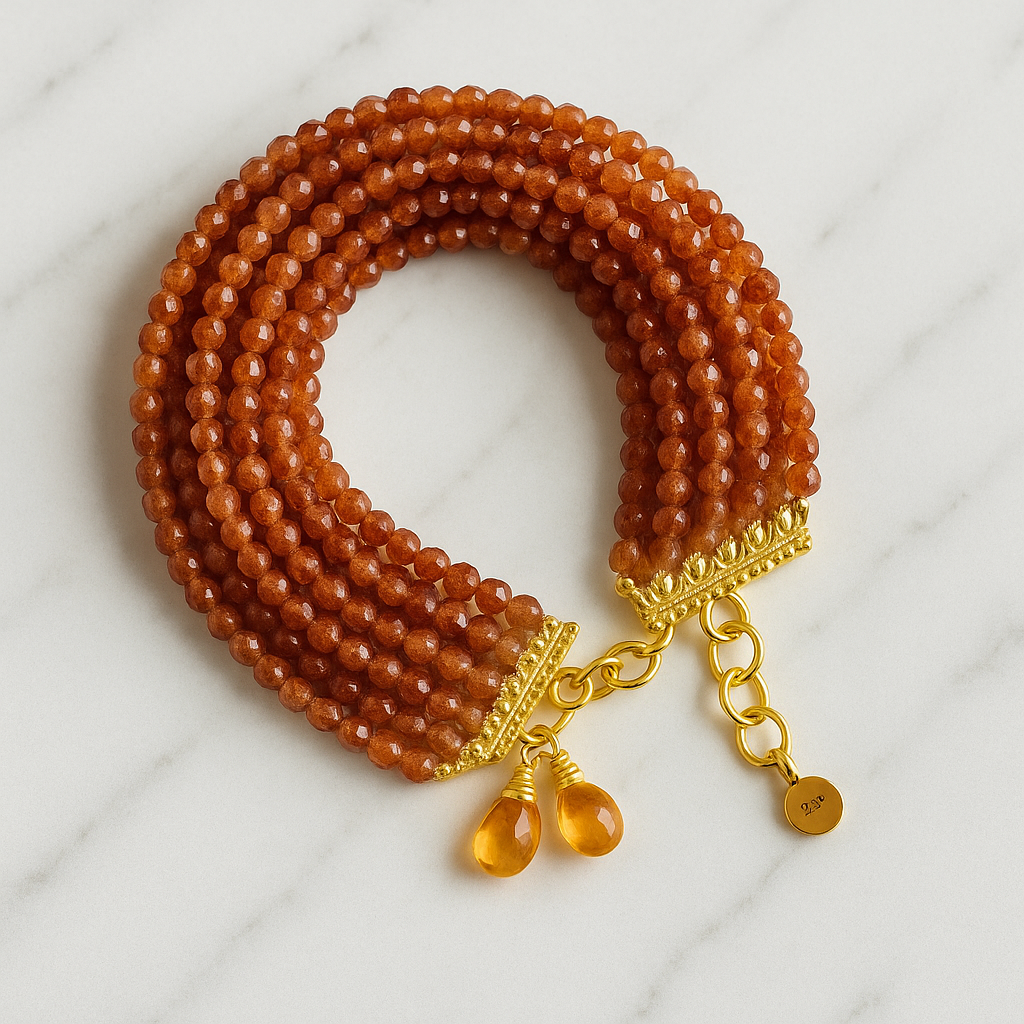 Sunstone Multi-Strand Beaded Bracelet