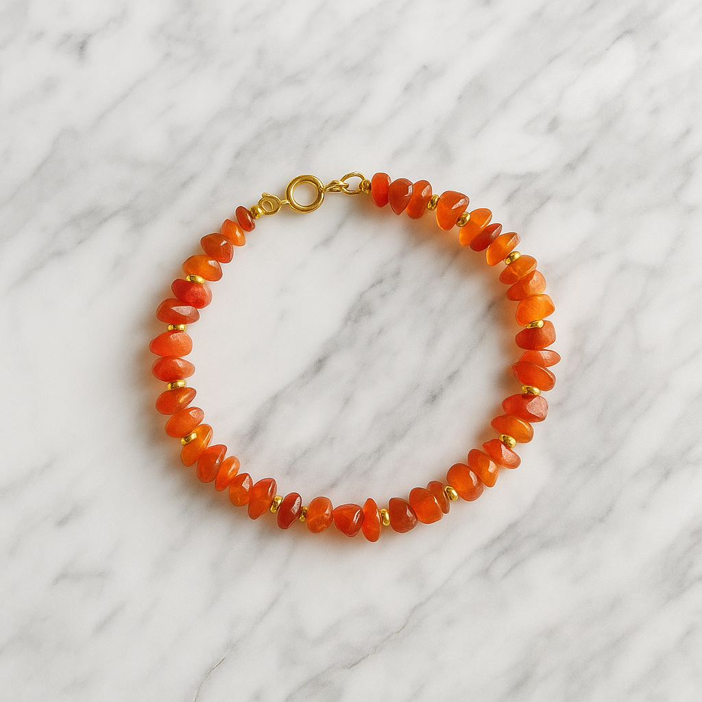 Raw Carnelian Beaded Bracelet