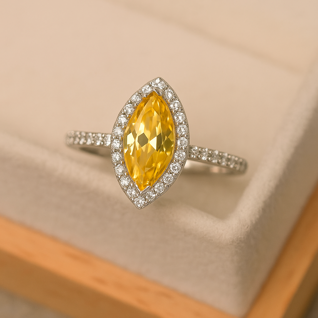 Yellow Topaz Marquise Ring