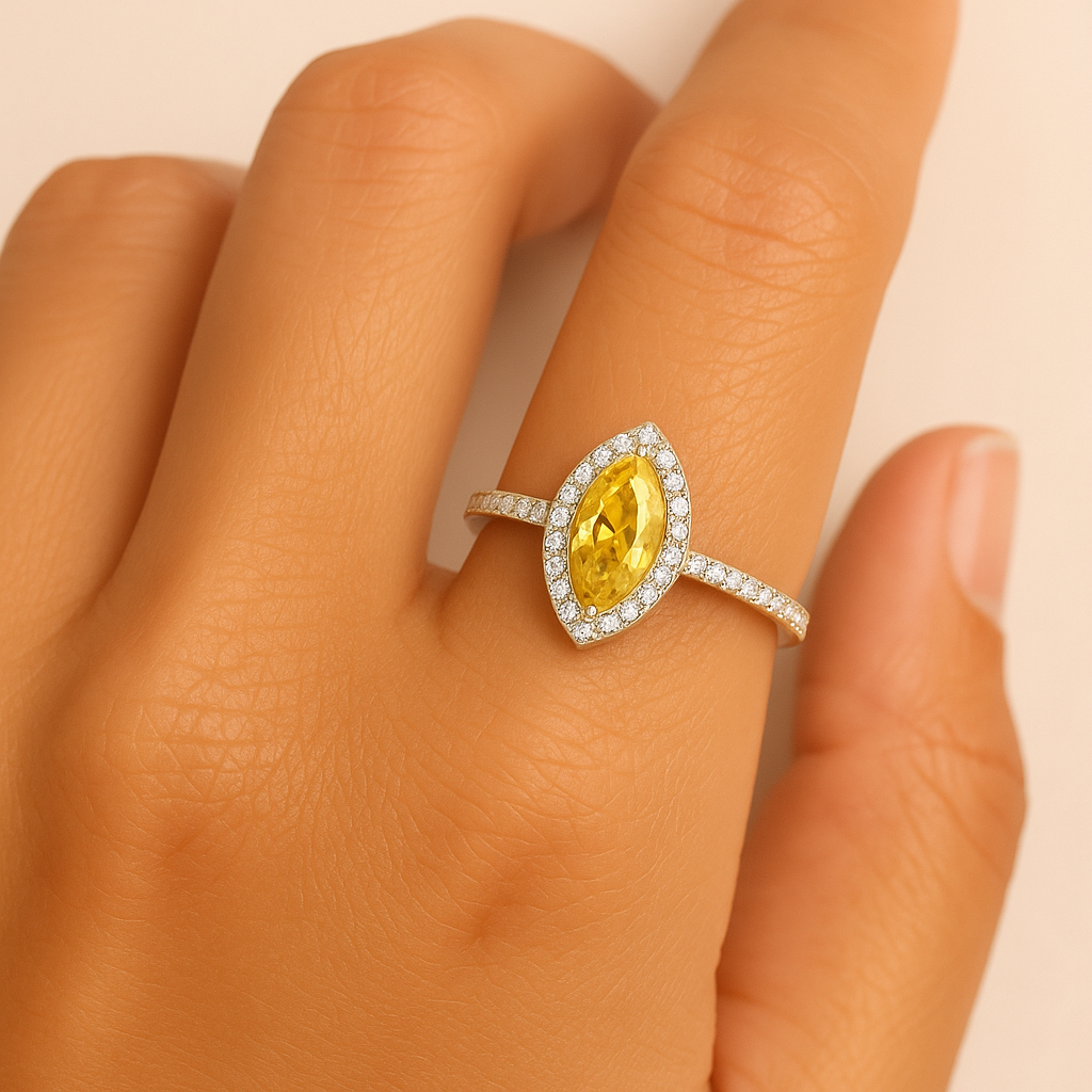 Yellow Topaz Marquise Ring
