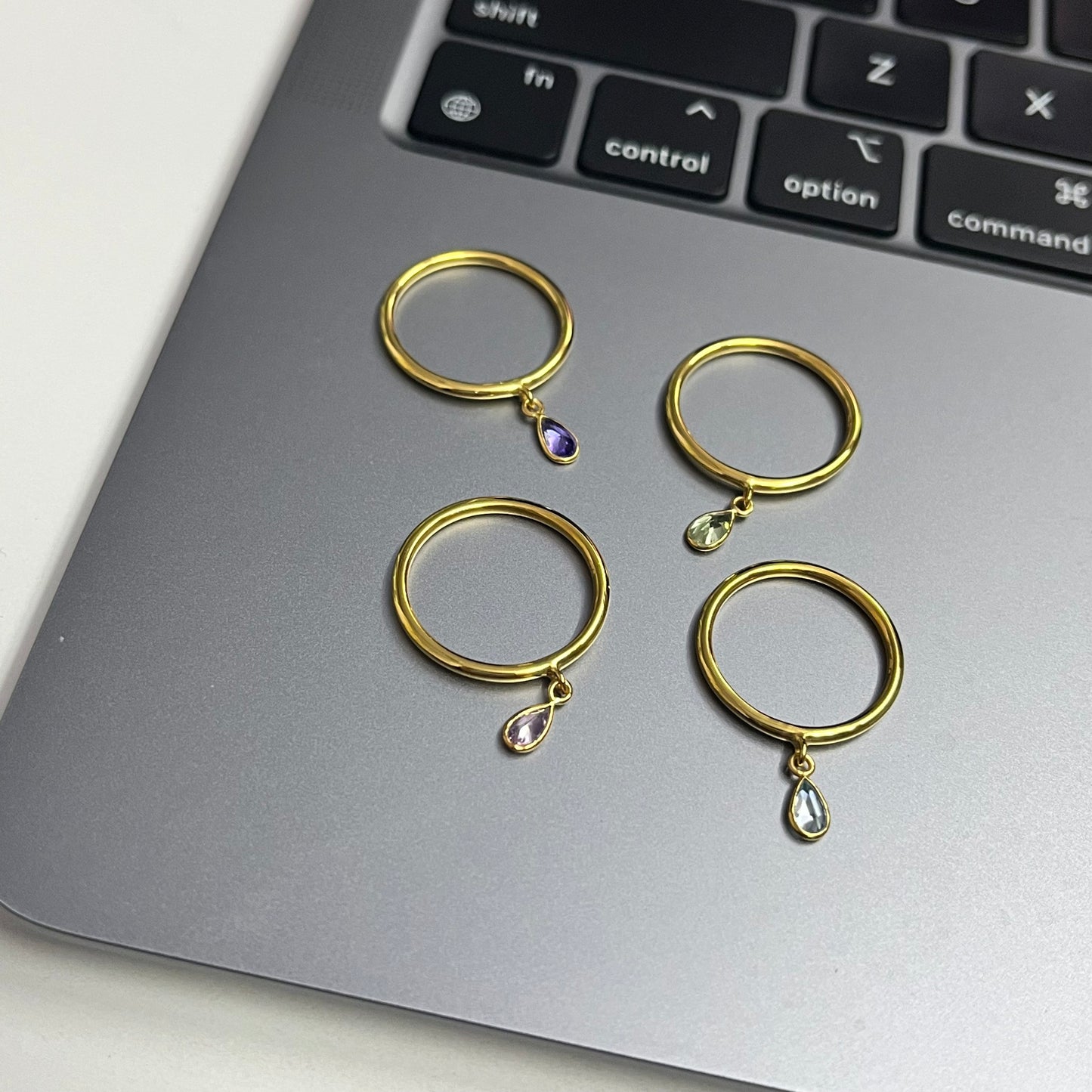 Pear Charm Ring