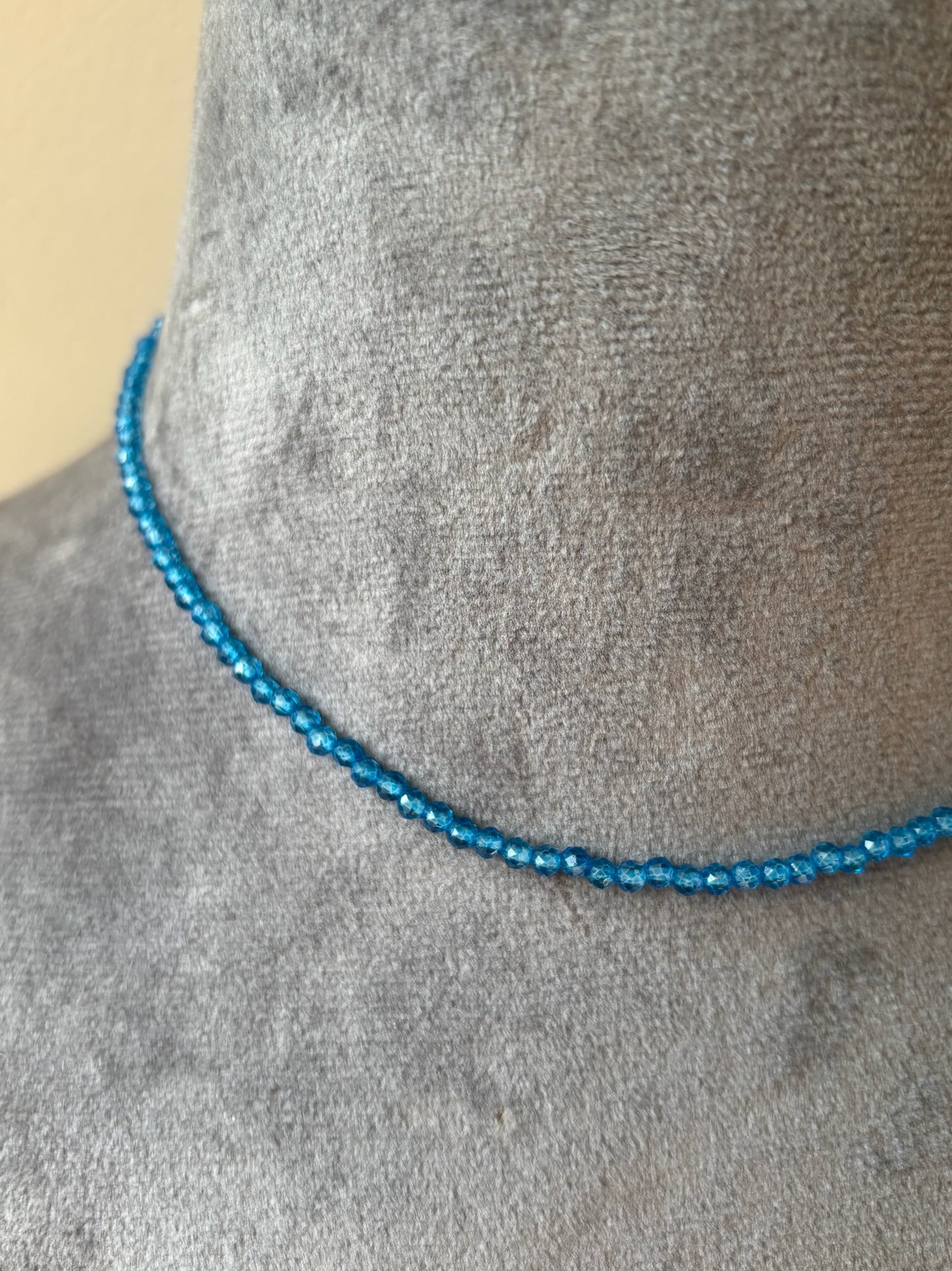 Dainty Neon Apatite Beaded Necklace