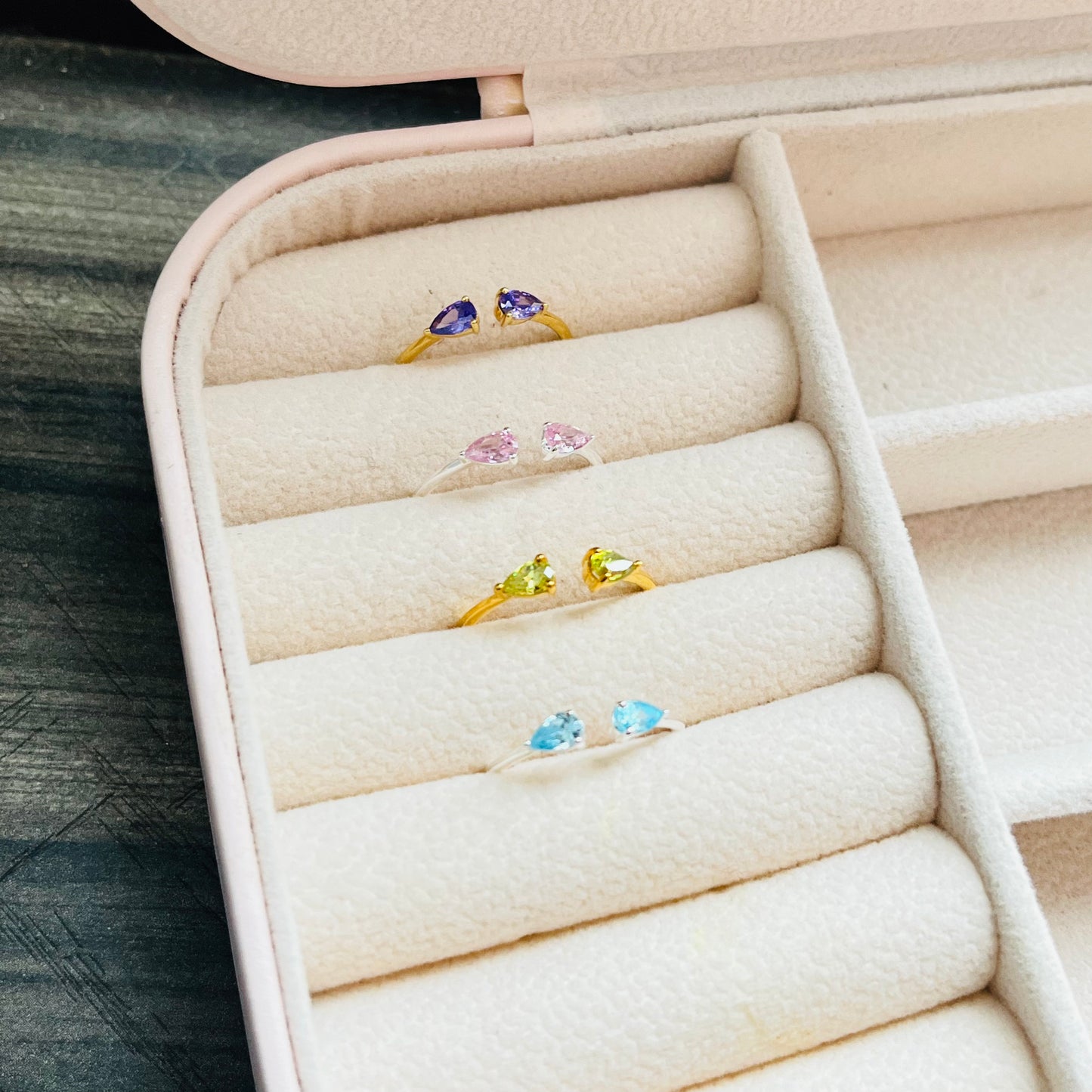 Twin Pear Finger Cuff Ring