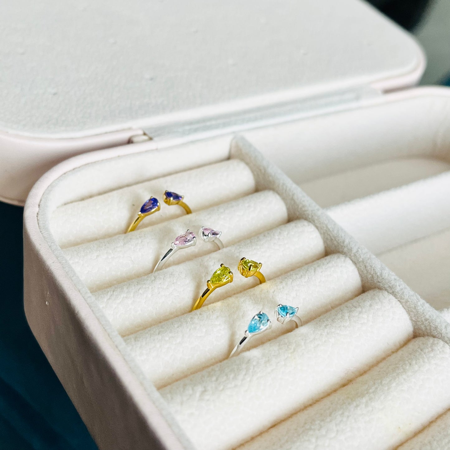 Twin Pear Finger Cuff Ring