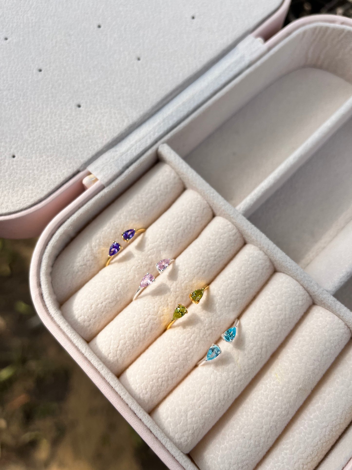 Twin Pear Finger Cuff Ring