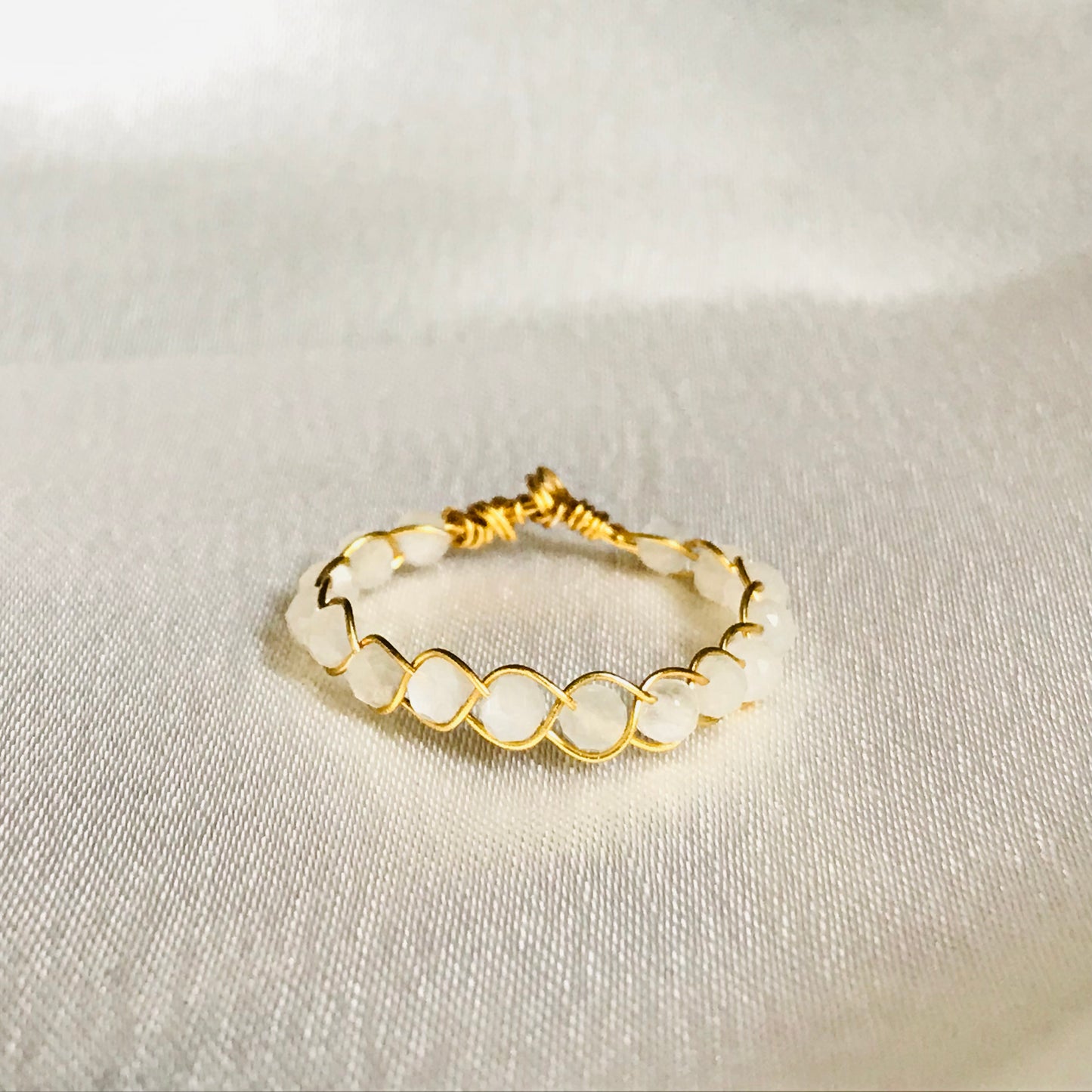 Moonstone Braided Ring