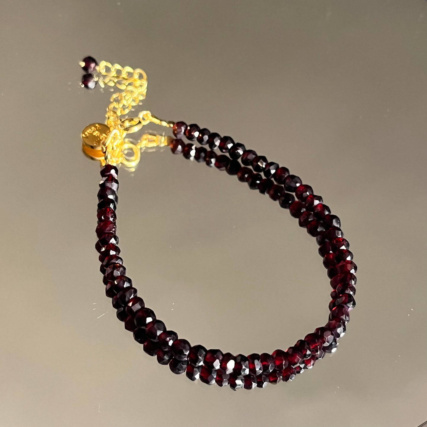 Garnet Beaded Bracelet