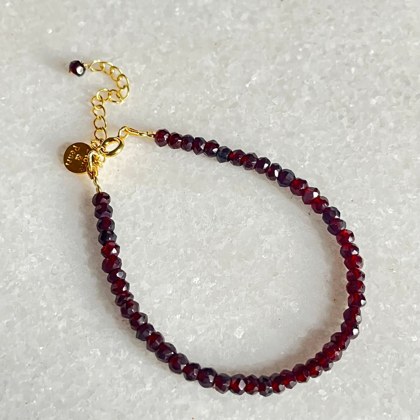 Garnet Beaded Bracelet