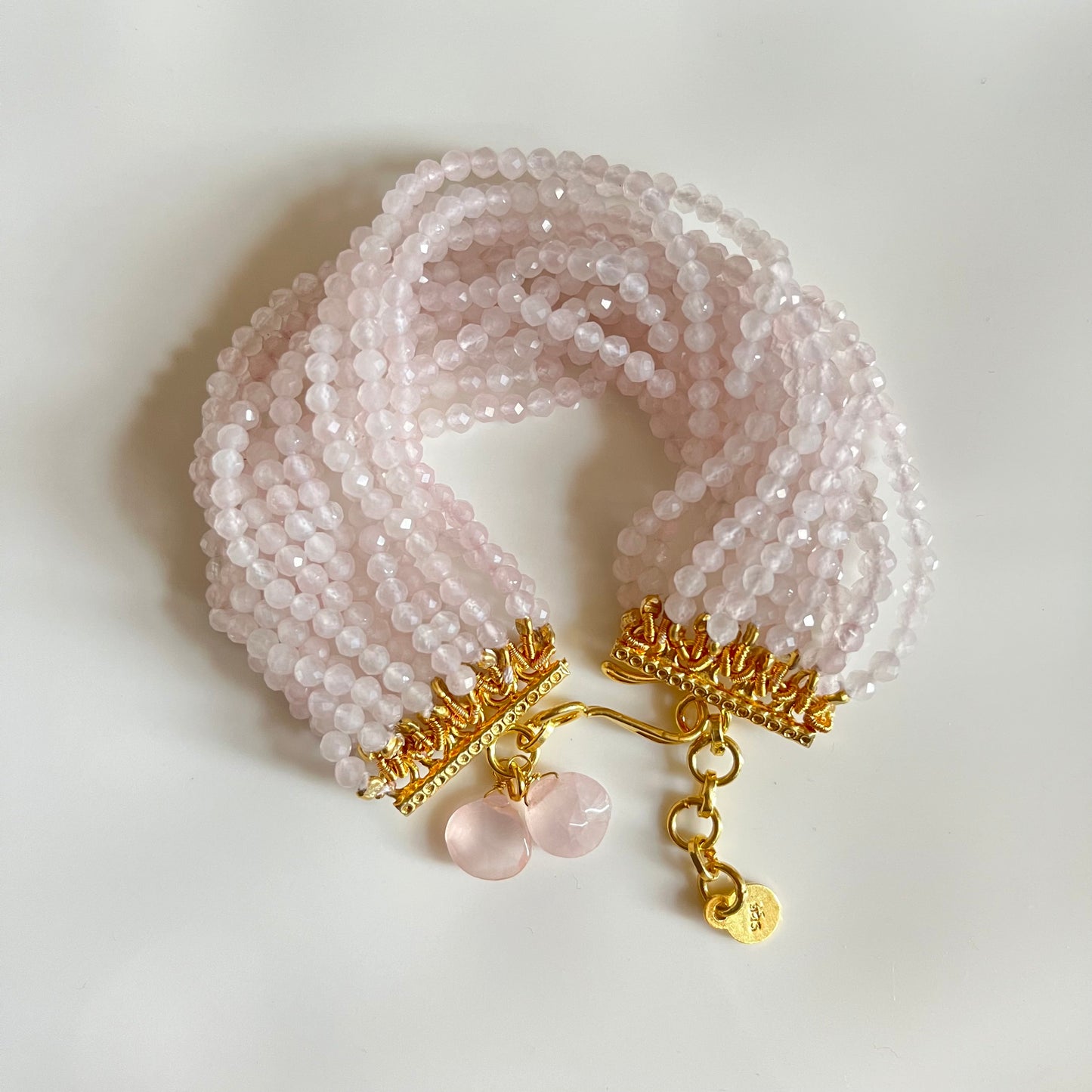 Rose Quartz Multi-Strand Beaded Bracelet