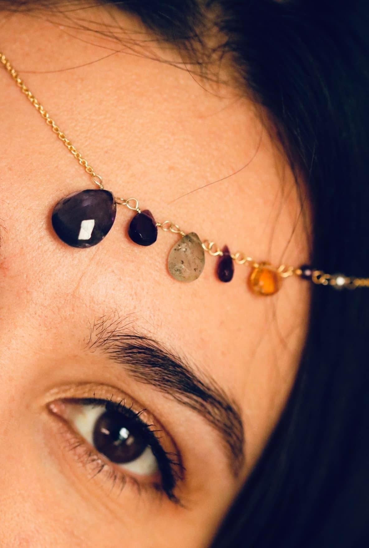 Asymmetrical Iolite Necklace - 925 Sterling Silver Jewelry
