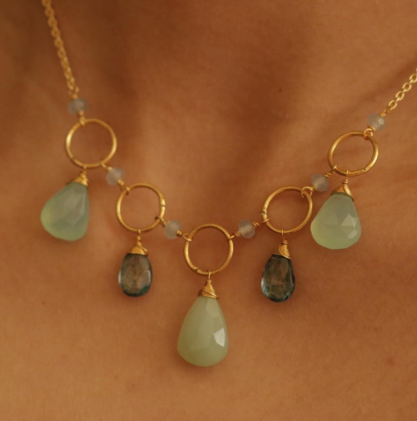 Blue Chalcedony Sparkler Necklace