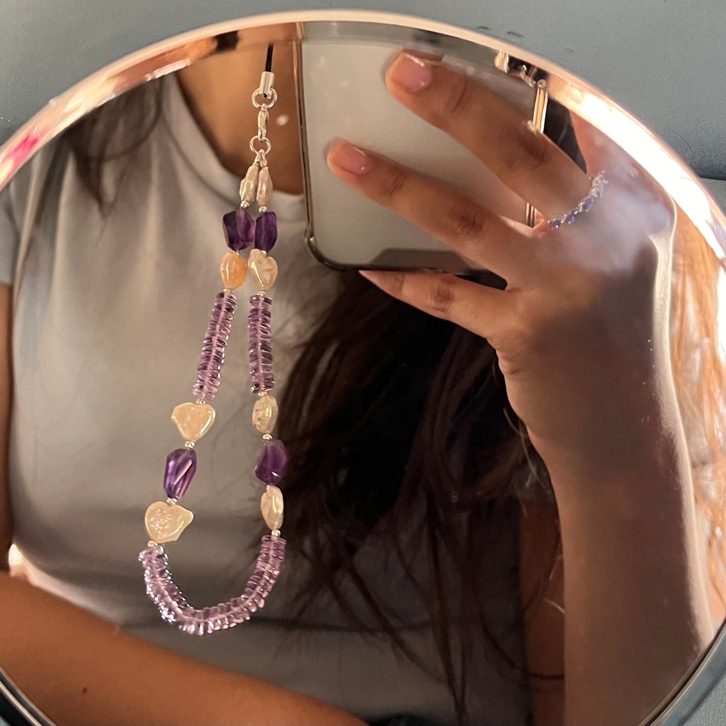 Amethyst Phone/Bag Charm/Wristlet