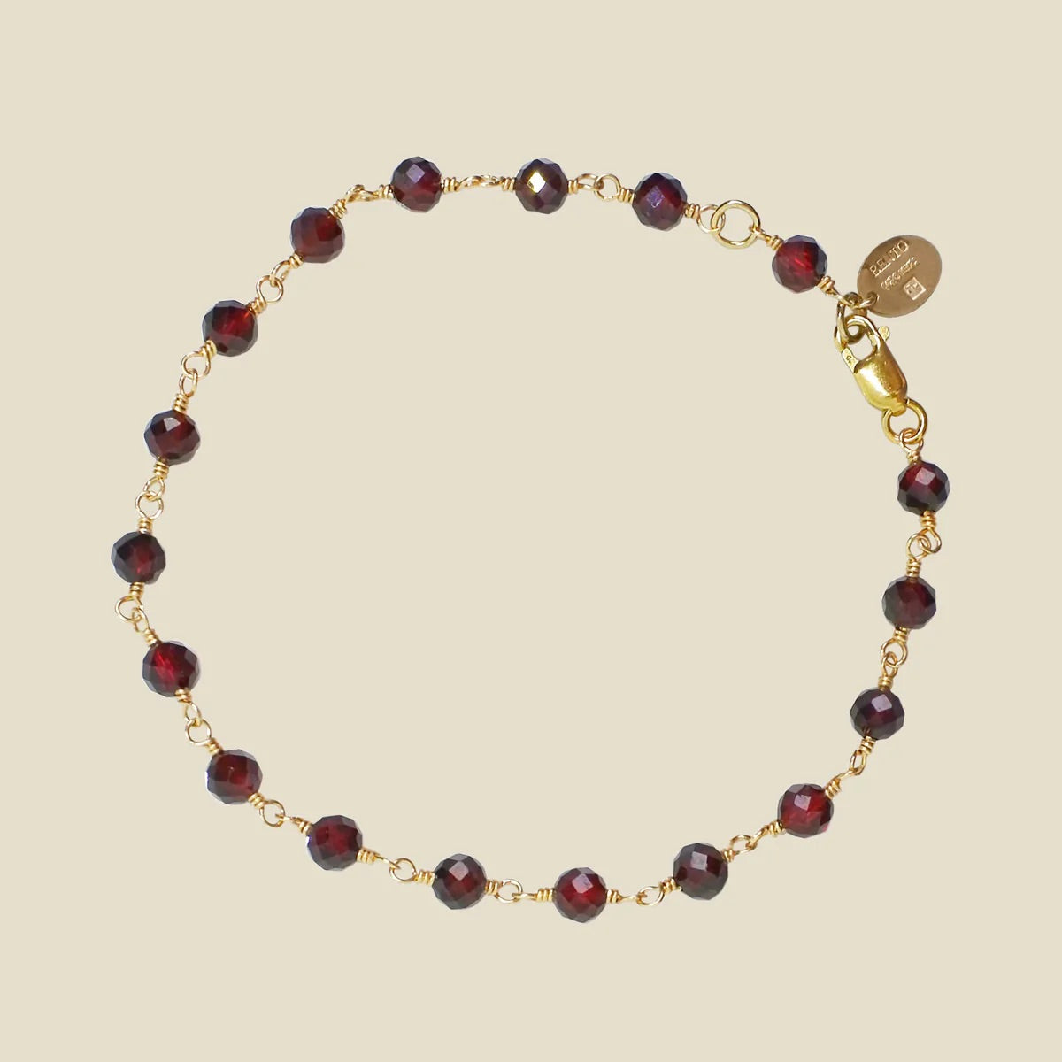 Garnet Link Bracelet
