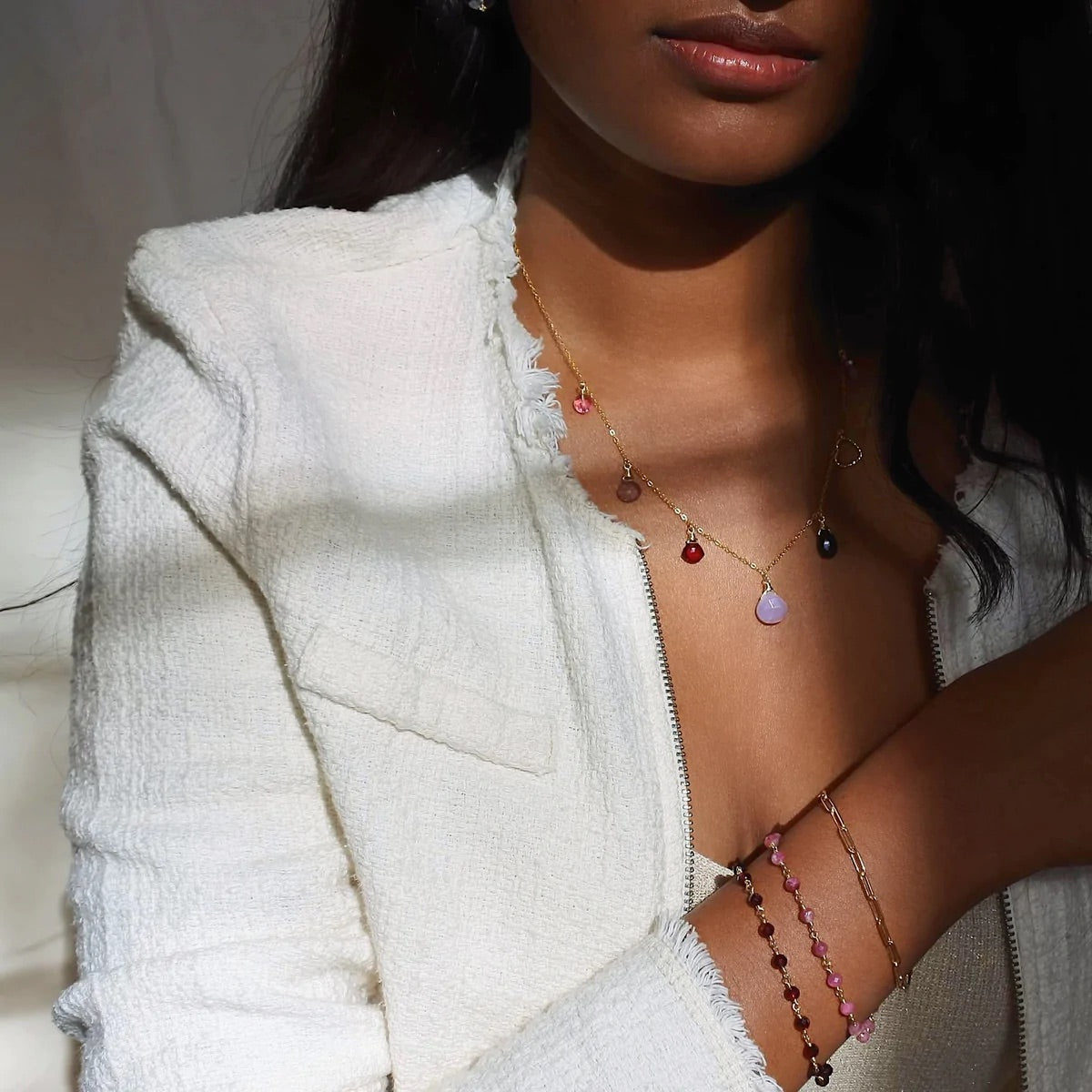 Garnet Link Bracelet