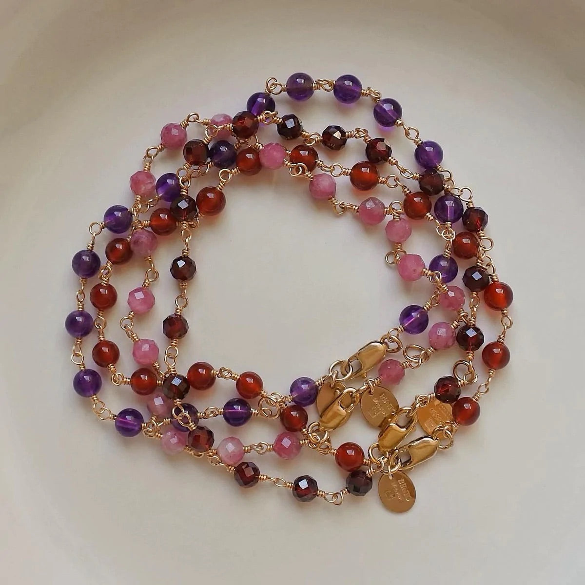 Garnet Link Bracelet