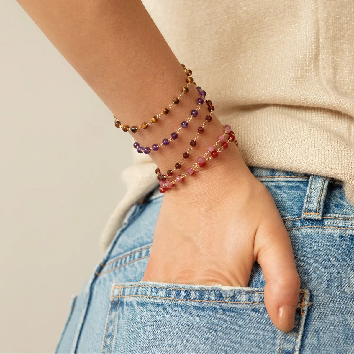 Amethyst Link Bracelet