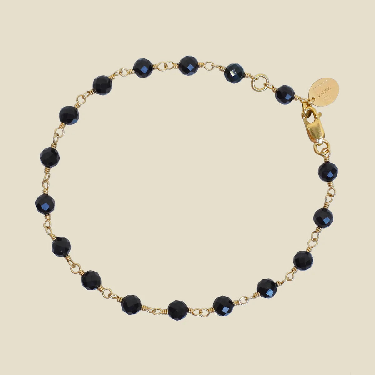 Black Spinel Link Bracelet