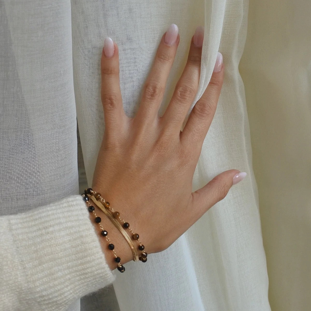 Black Spinel Link Bracelet