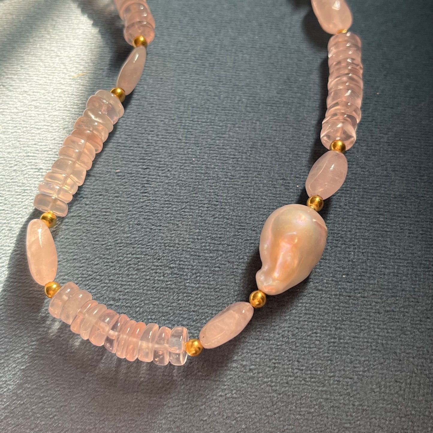 Rose Quartz Beaded Necklace