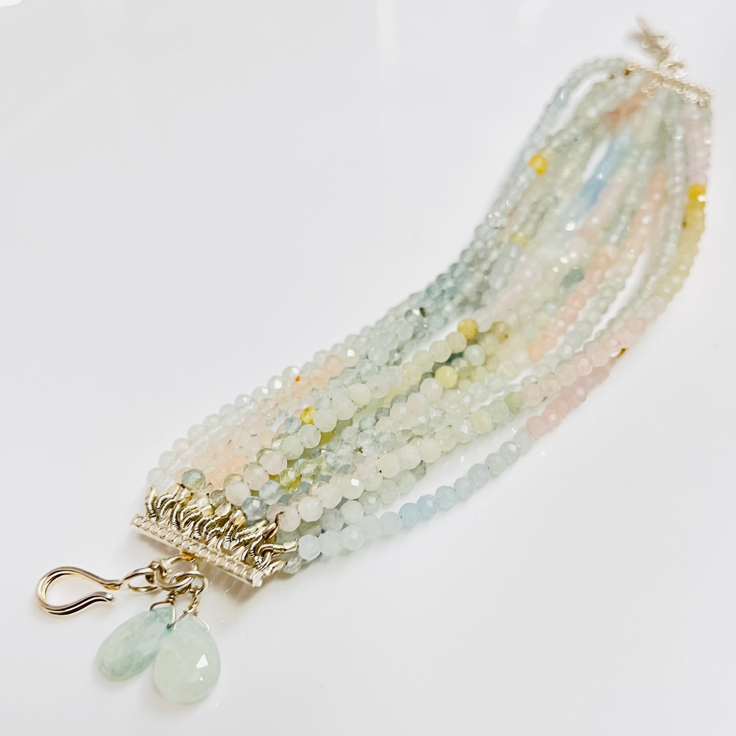 Aquamarine Multi-Strand Beaded Bracelet