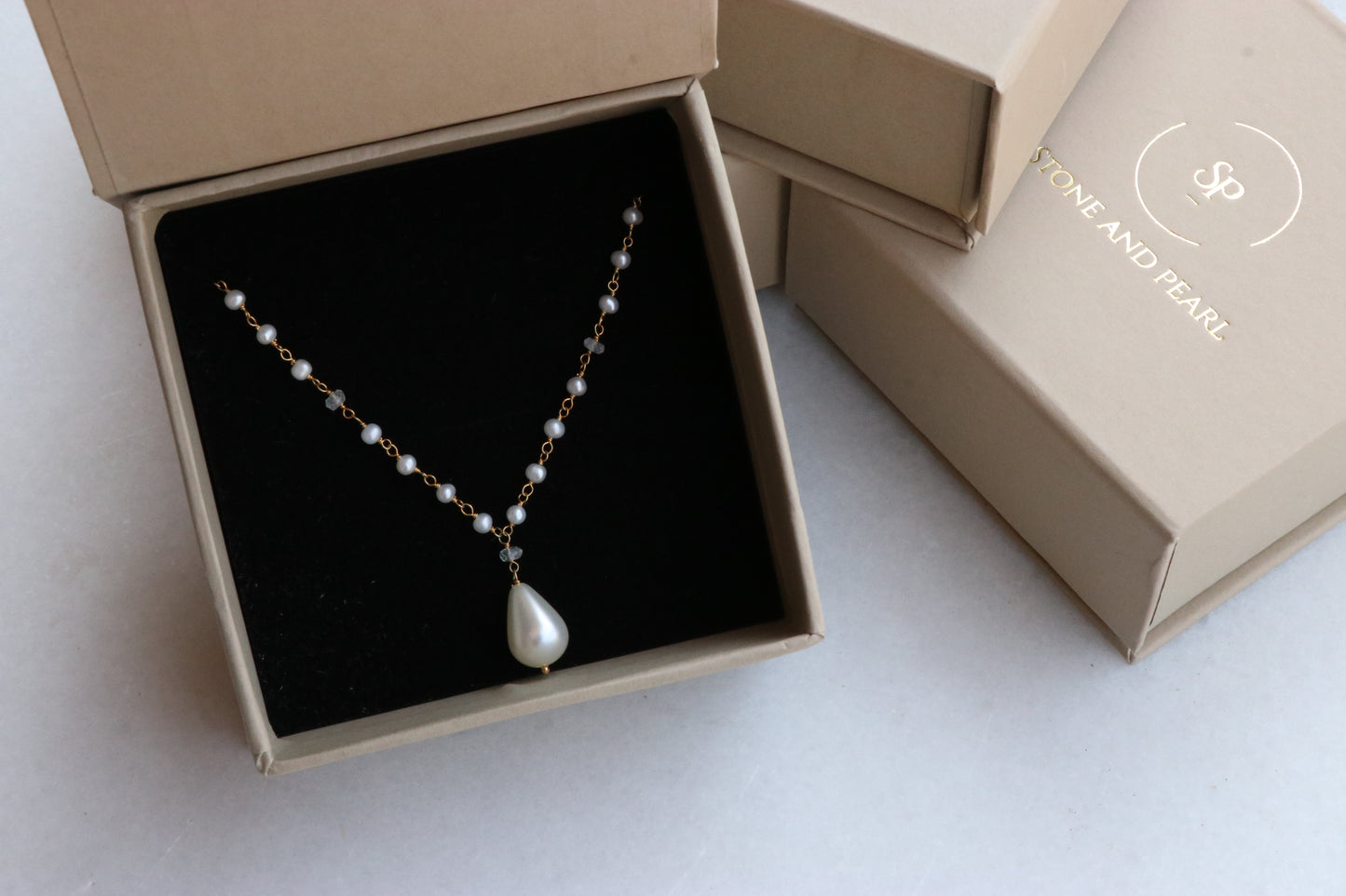 Fresh Water Pearl And Moonstone Necklace