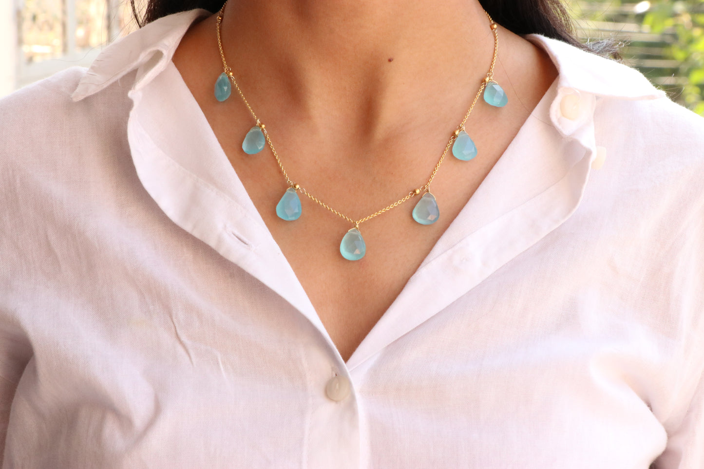 Blue Chalcedony Necklace