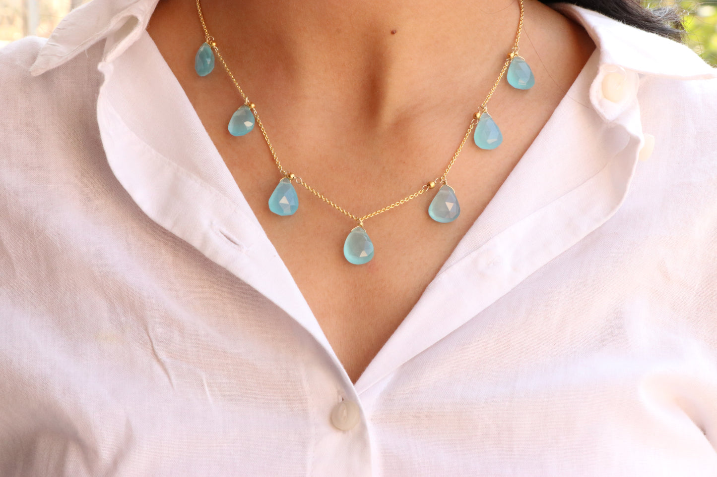 Blue Chalcedony Necklace