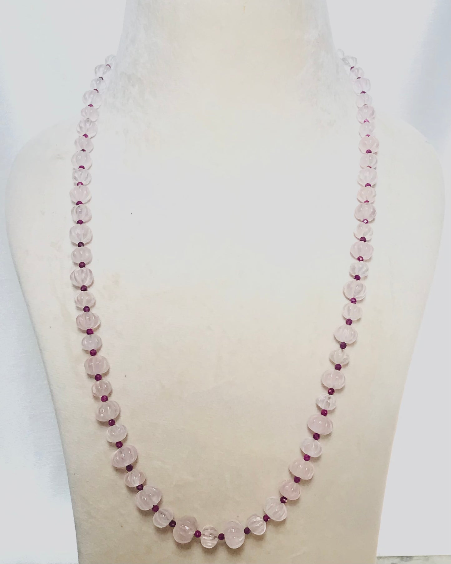 Rose Quartz Melon Necklace