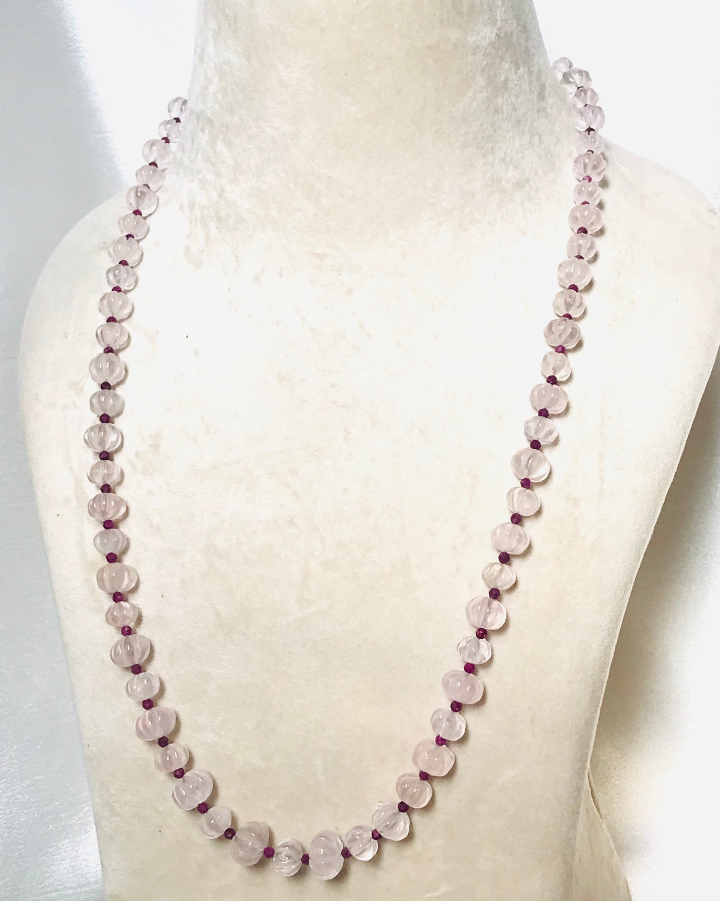 Rose Quartz Melon Necklace