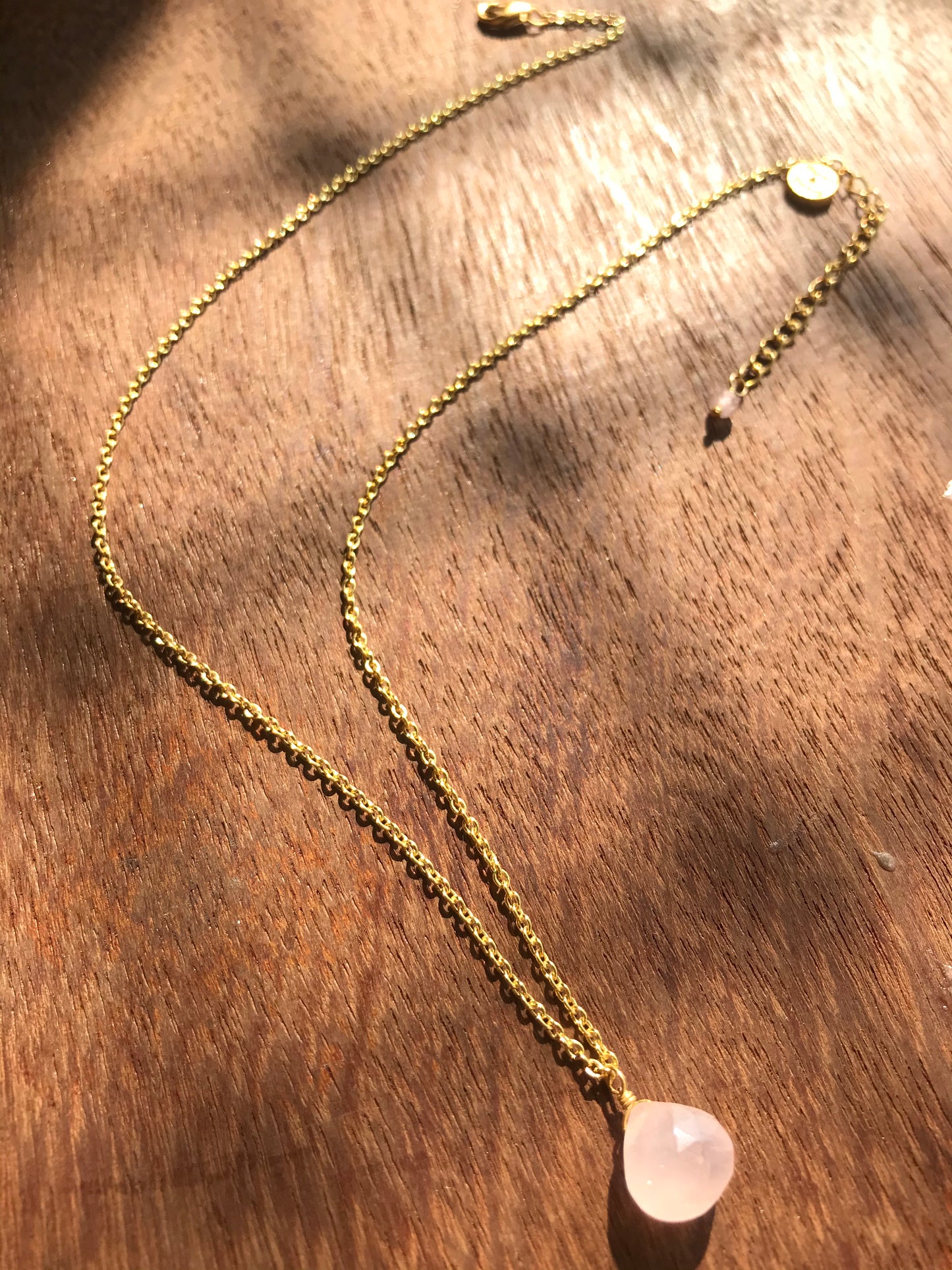 Dainty Rose Quartz Pendant Necklace