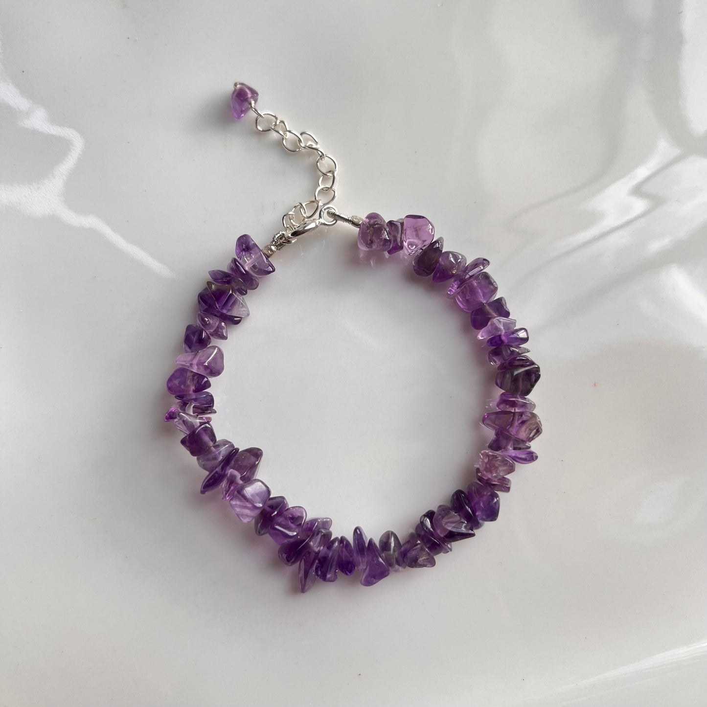 Raw Amethyst Beaded Bracelet