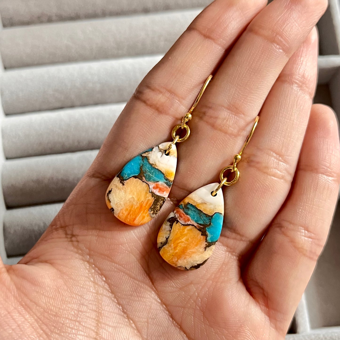Sky Blue Copper Turquoise Earrings