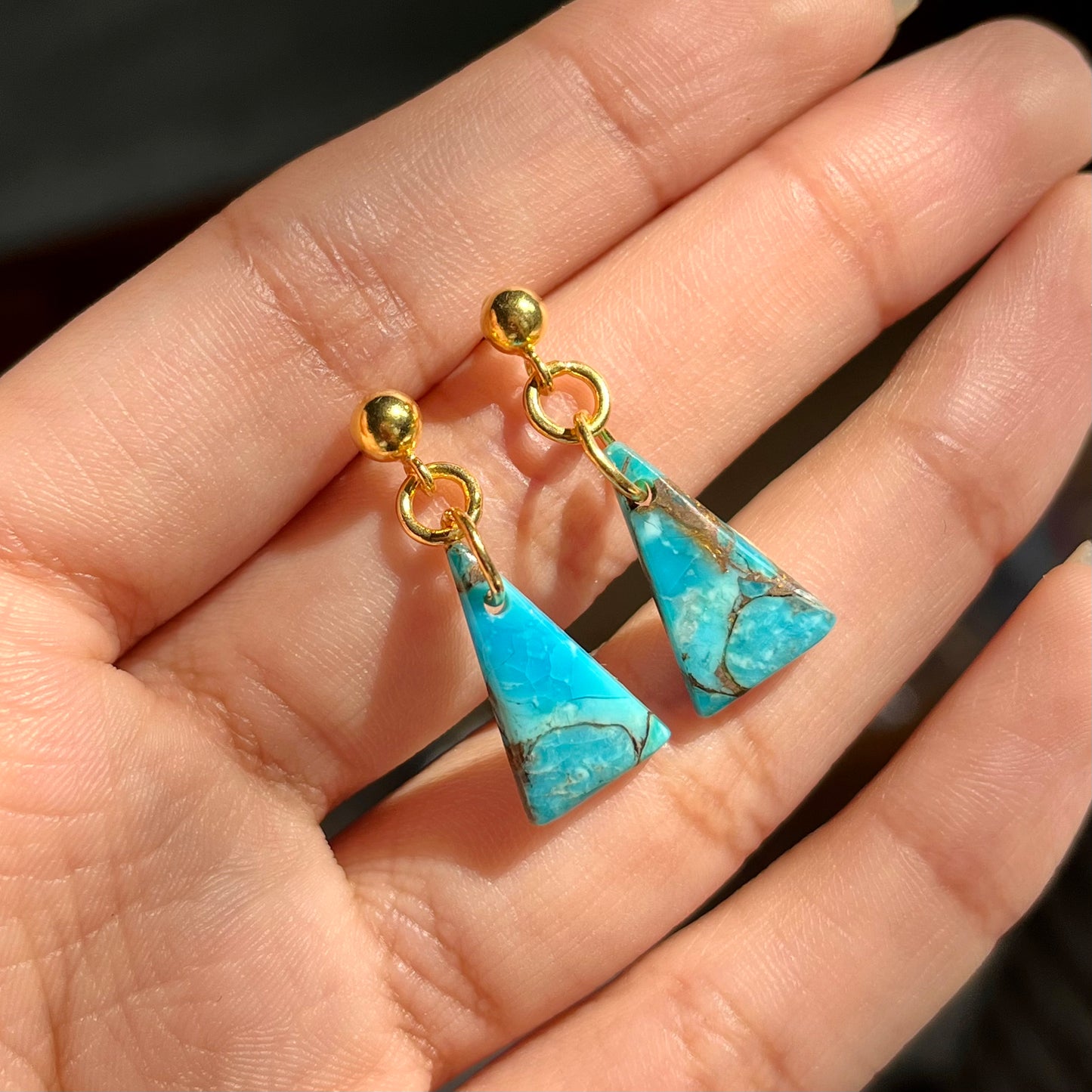 Sky Blue Copper Turquoise Earrings